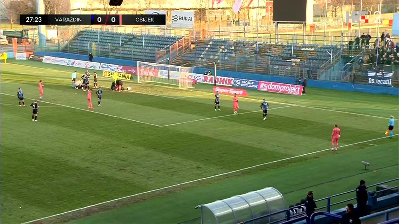 Nogomet, SuperSport HNL: Varaždin - Osijek, 1.pol.